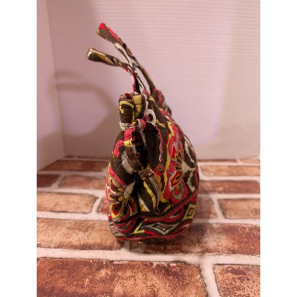 Vera Bradley Sherry Small Handbag Retired Puccini Floral Pattern Quilted Brown - Picture 2 of 7
